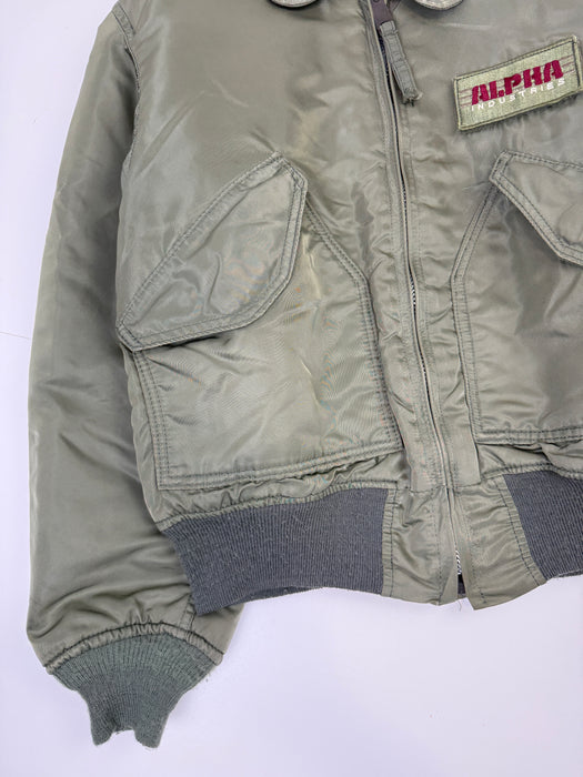 Vintage Alpha Industries CWU 45/P Flight Bomber Jacket Green | Vitnage Clothing Store Canada