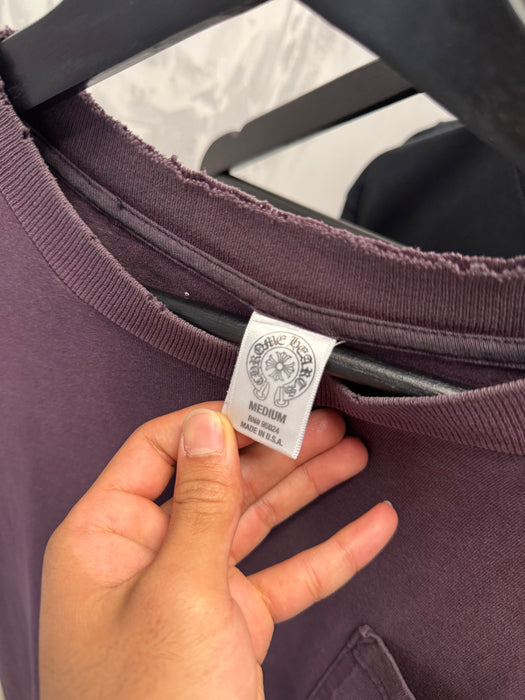 Vintage Chrome Hearts Faded Trashed Jumbo Cross Pocket Tee Black | Vitnage Clothing Store Canada