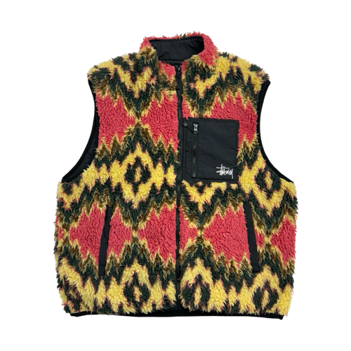 Stussy Fillmore Sherpa Fleece Vest (USED) | Vintage Clothing Store Canada