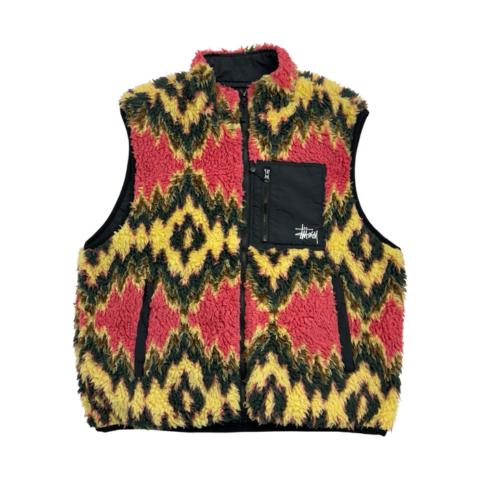 Stussy Fillmore Sherpa Fleece Vest (USED) | Vitnage Clothing Store Canada