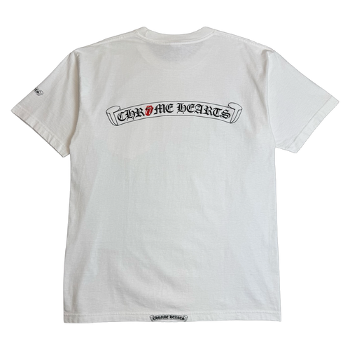 Vintage Chrome Hearts Rolling Stones Scroll Tee White | Vintage Clothing Store Canada