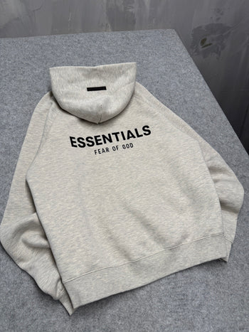 Essentials Fear Of God Pullover Hoodie Light Heather Oatmeal SS21 (USED)