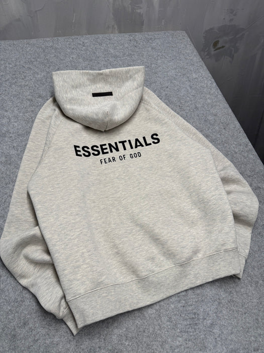 Essentials Fear Of God Pullover Hoodie Light Heather Oatmeal SS21 (USED) | Vitnage Clothing Store Canada