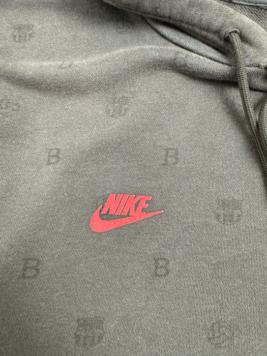 (L) Vintage Nike FC Barcelona Monogram Hoodie Brown | Vitnage Clothing Store Canada