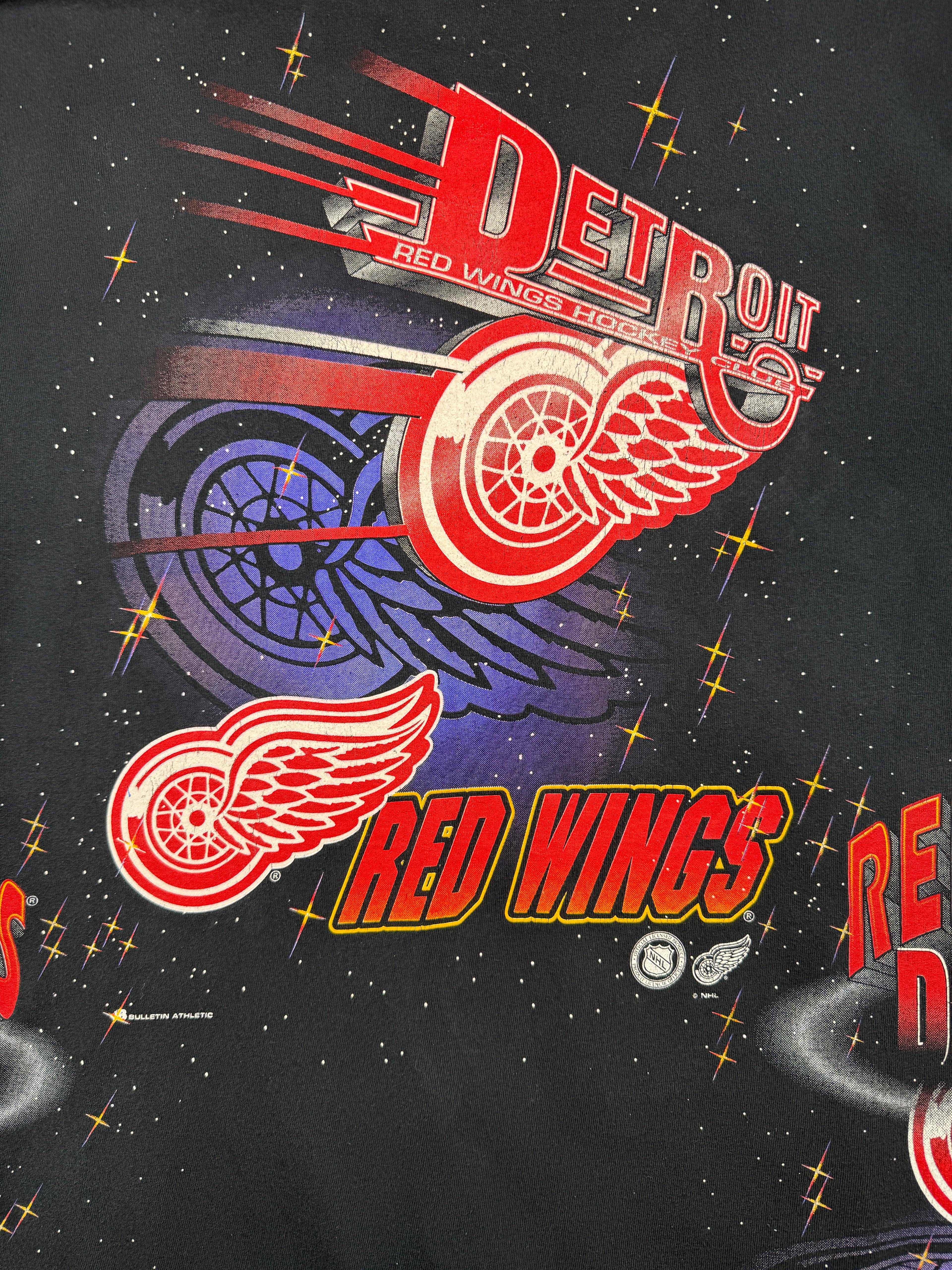Vintage Detroit Red Wings AOP Tee Black