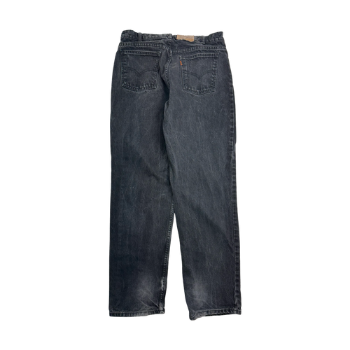 Vintage 634 Orange Tab Levis Denim Pants Black | Vintage Clothing Store Canada