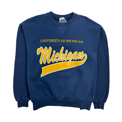 (L) Vintage 90s University Of Michigan Sweatshirt Navy | Vintage Clothing Store Canada