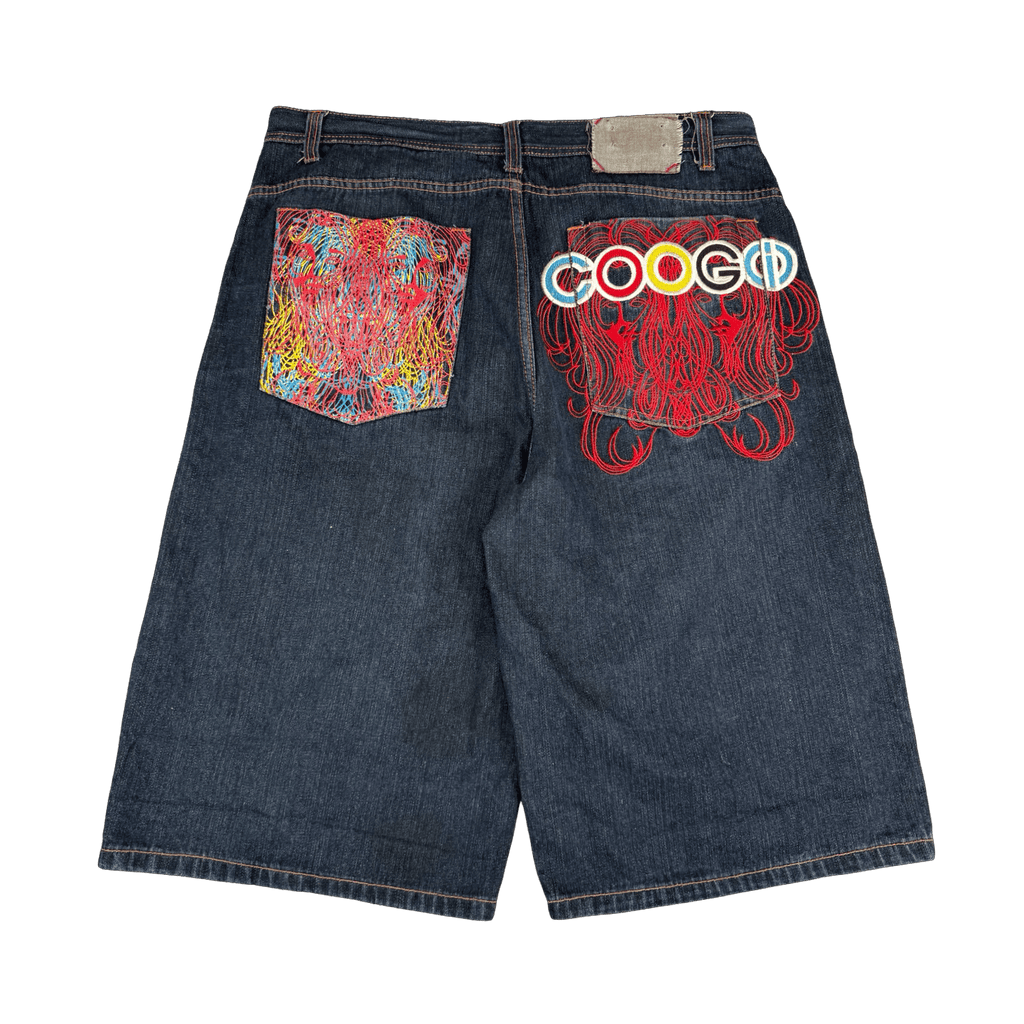 Coogi Embroidered Pocket Baggy Denim Shorts