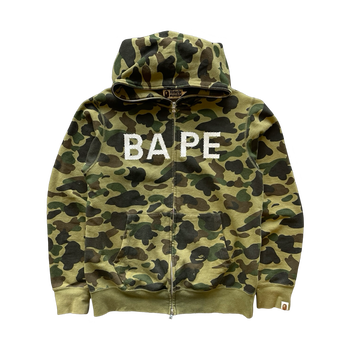 BAPE 1st Camo Crystal Stone Full Zip Hoodie Green (USED)