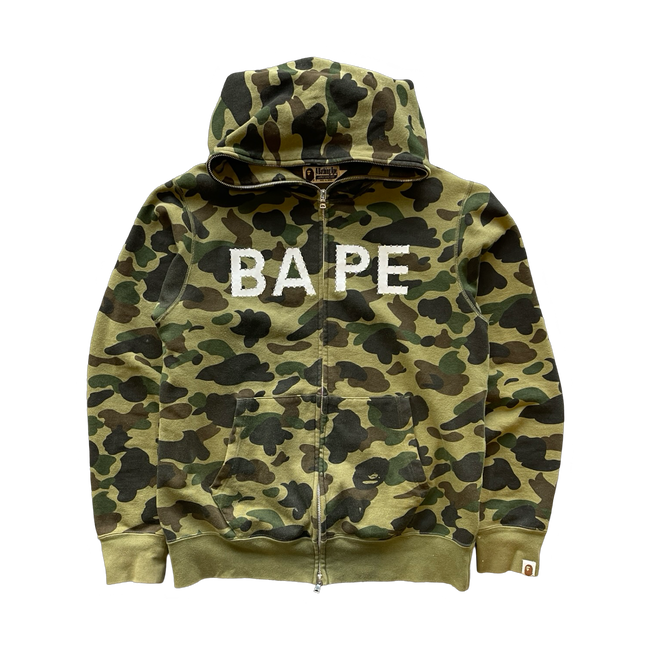 BAPE 1st Camo Crystal Stone Full Zip Hoodie Green (USED)