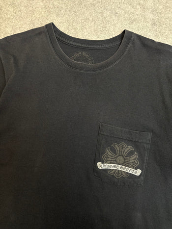 Chrome Hearts Cracked Horseshoe Cross Pocket Tee Black/Grey
