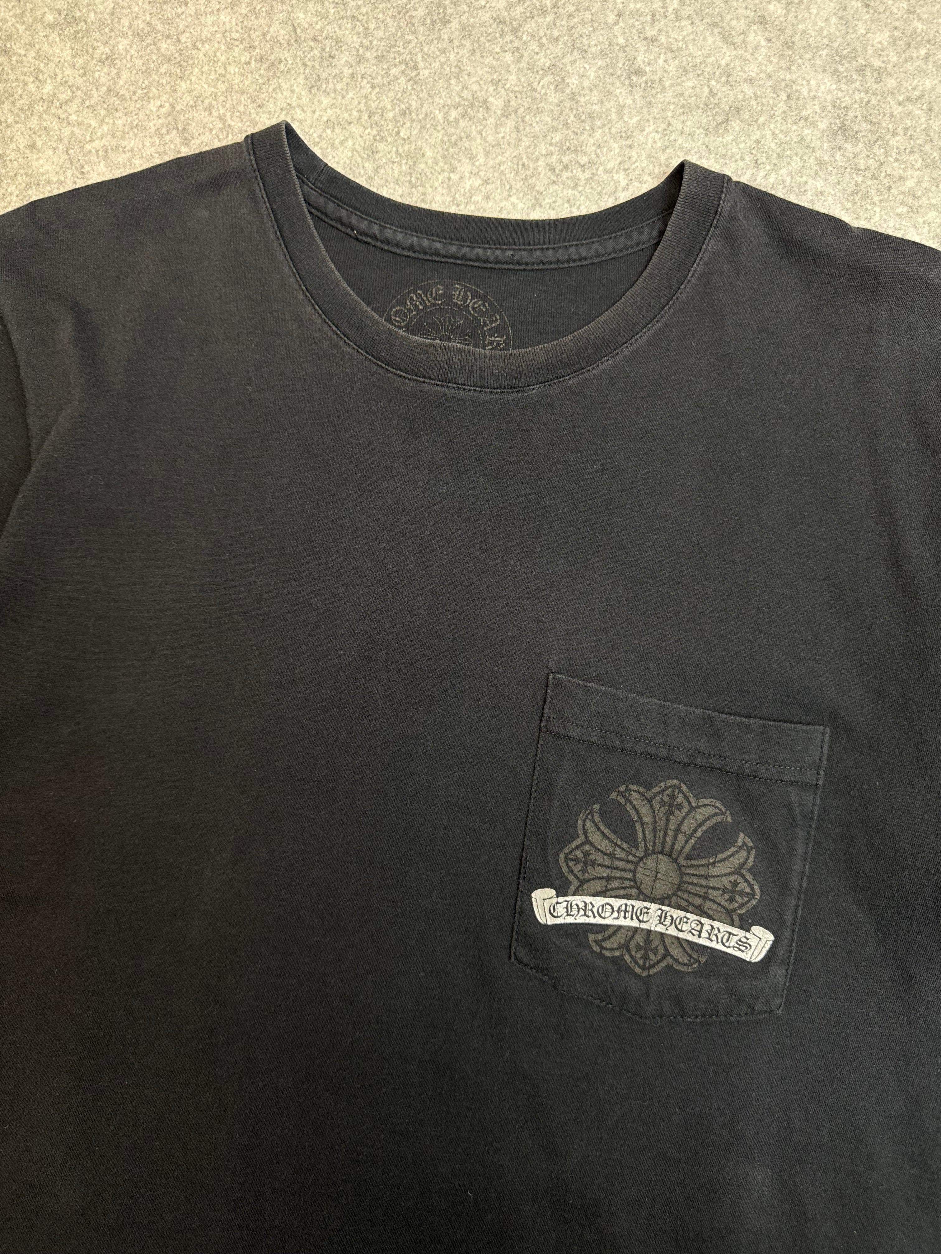 Chrome Hearts Cracked Horseshoe Cross Pocket Tee Black/Grey