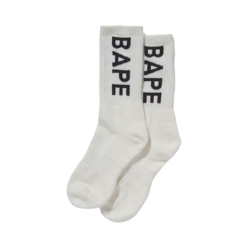 BAPE Premium Summer Bag Logo Socks White