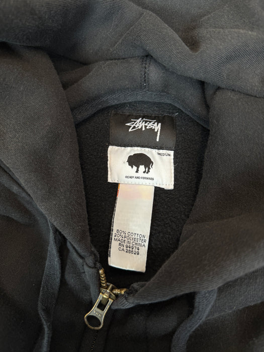 Stussy x Buffalo Soldiers Zip Up Hoodie Black (USED) | Vitnage Clothing Store Canada