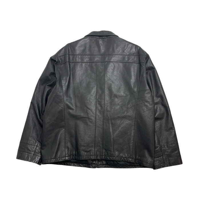 (XXL) Vintage Danier Leather Zip-Up Jacket Black | Vitnage Clothing Store Canada