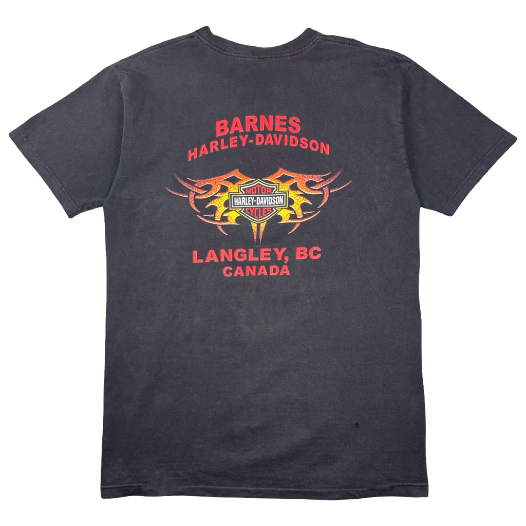 Vintage Harley Davidson Ribcage Flame Tee Black