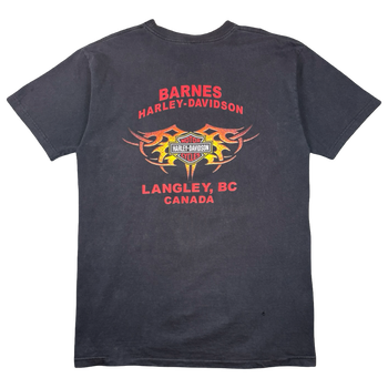 Vintage Harley Davidson Ribcage Flame Tee Black