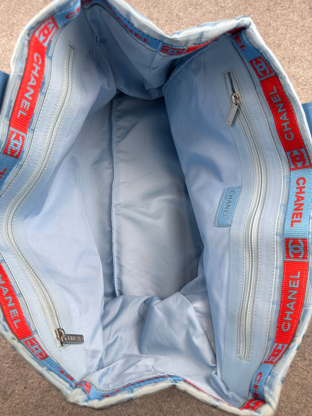 Chanel Travel Ligne Tote Bag Light Blue