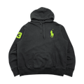 Vintage Polo Ralph Lauren Green Logo Hoodie Black