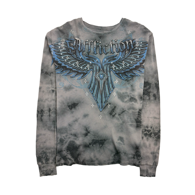 Vintage Y2k Affliction Thermal L/S Tee Charcoal