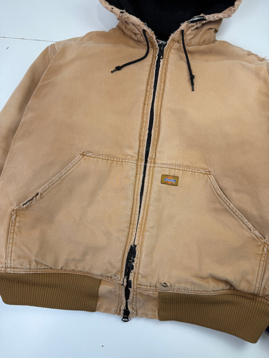 Vintage Dickies Distressed Hooded Work Jacket Beige | Vitnage Clothing Store Canada