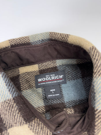Woolrich Plaid Wool Button Up Brown