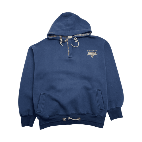 (L) Vintage Wisconsin Badgers Hoodie Navy | Vintage Clothing Store Canada