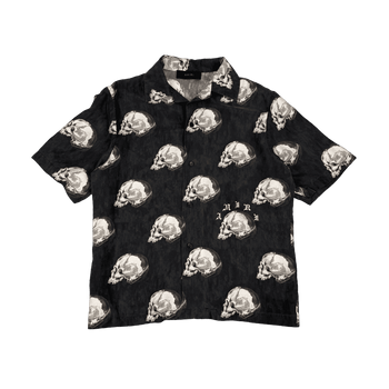 Amiri Skull-print Silk Button-up Shirt Black (USED)