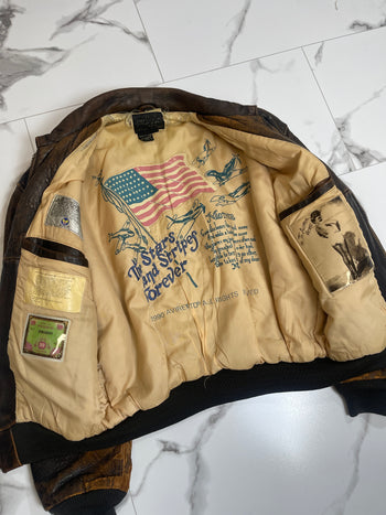 Vintage 1990 Avirex Leather Bomber Jacket