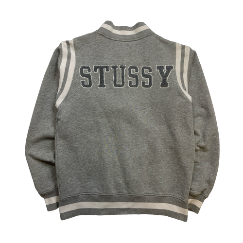 Vintage '01 Stussy International Varsity Jacket Grey | Vintage Clothing Store Canada