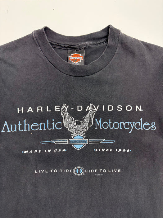 (S) Vintage '87 Countrys Harley Davidson Tee Black | Vitnage Clothing Store Canada