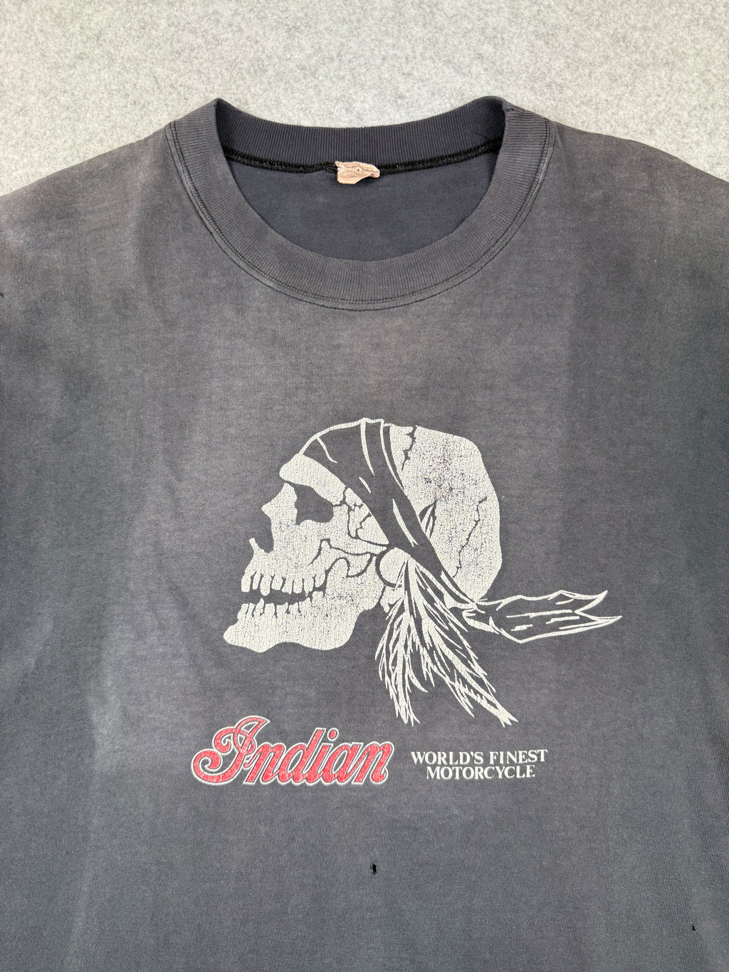 Vintage Indian Motorcycle Skull Tee Black