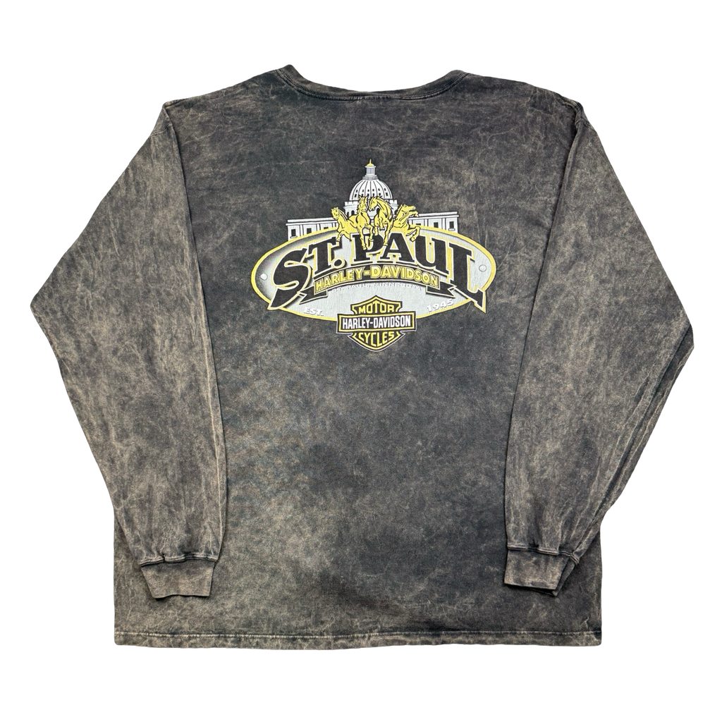 Vintage Harley Davidson St Paul Acid Wash L/S Tee