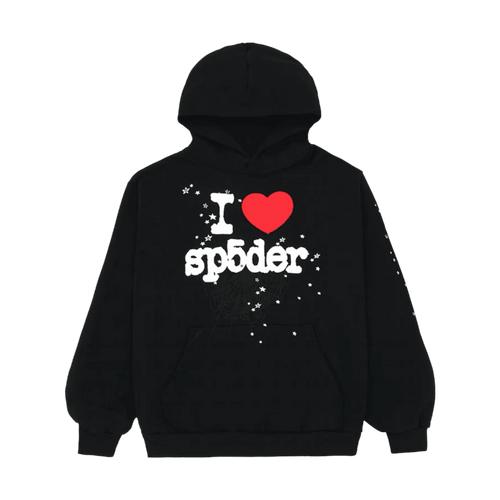 Sp5der I Heart SP5 Souvenir Hoodie Black | Vintage Clothing Store Canada