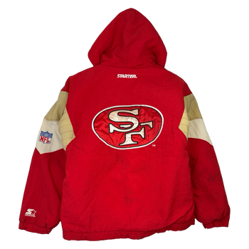 Vintage 90's San Francisco 49ers Hooded Starter Jacket Red