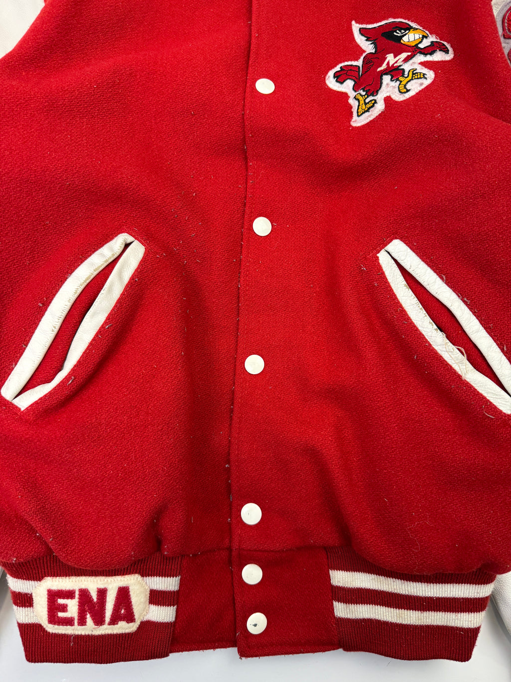 VIntage MHS Athletic Trainer Varsity Jacket Red