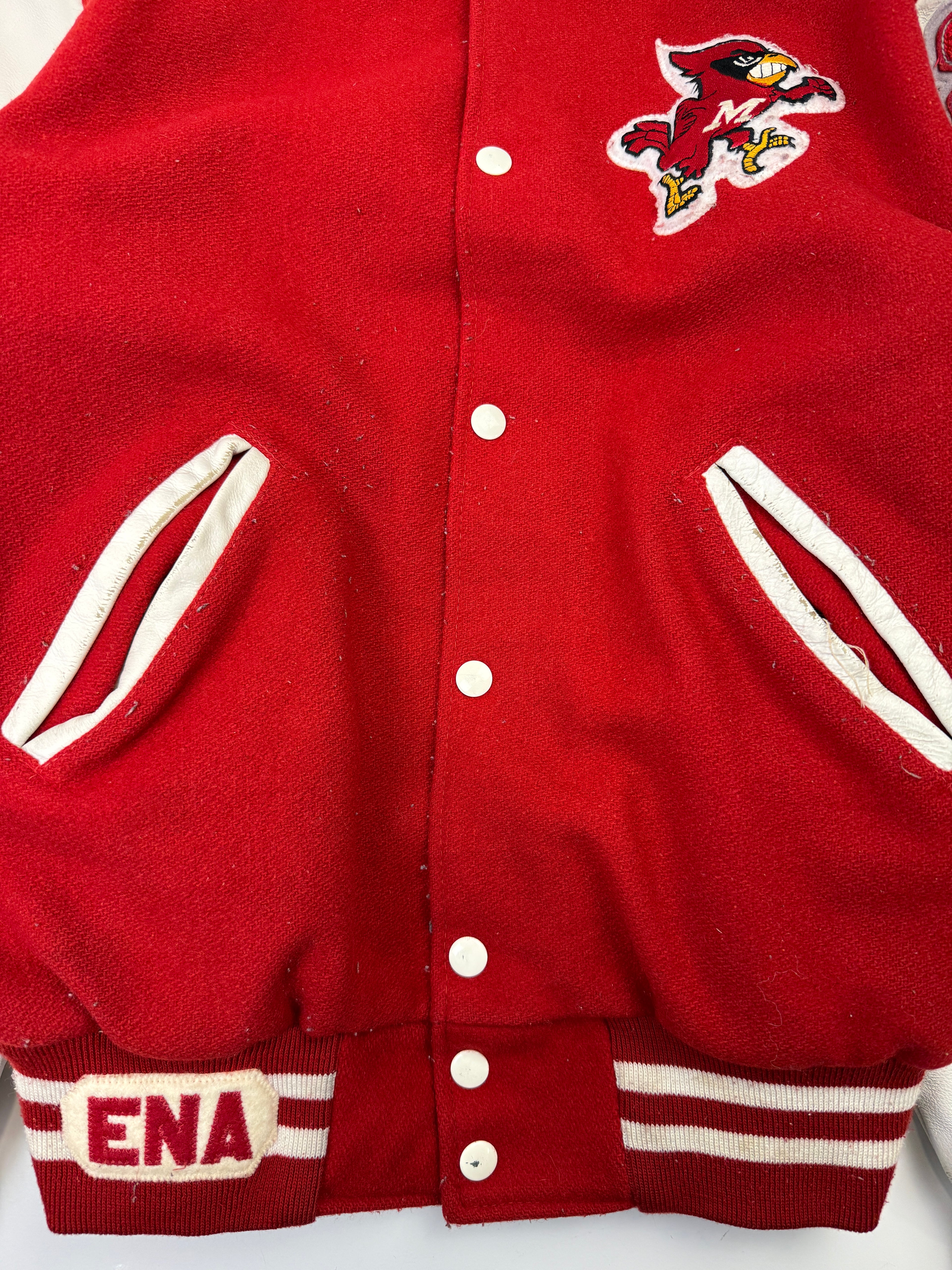 VIntage MHS Athletic Trainer Varsity Jacket Red