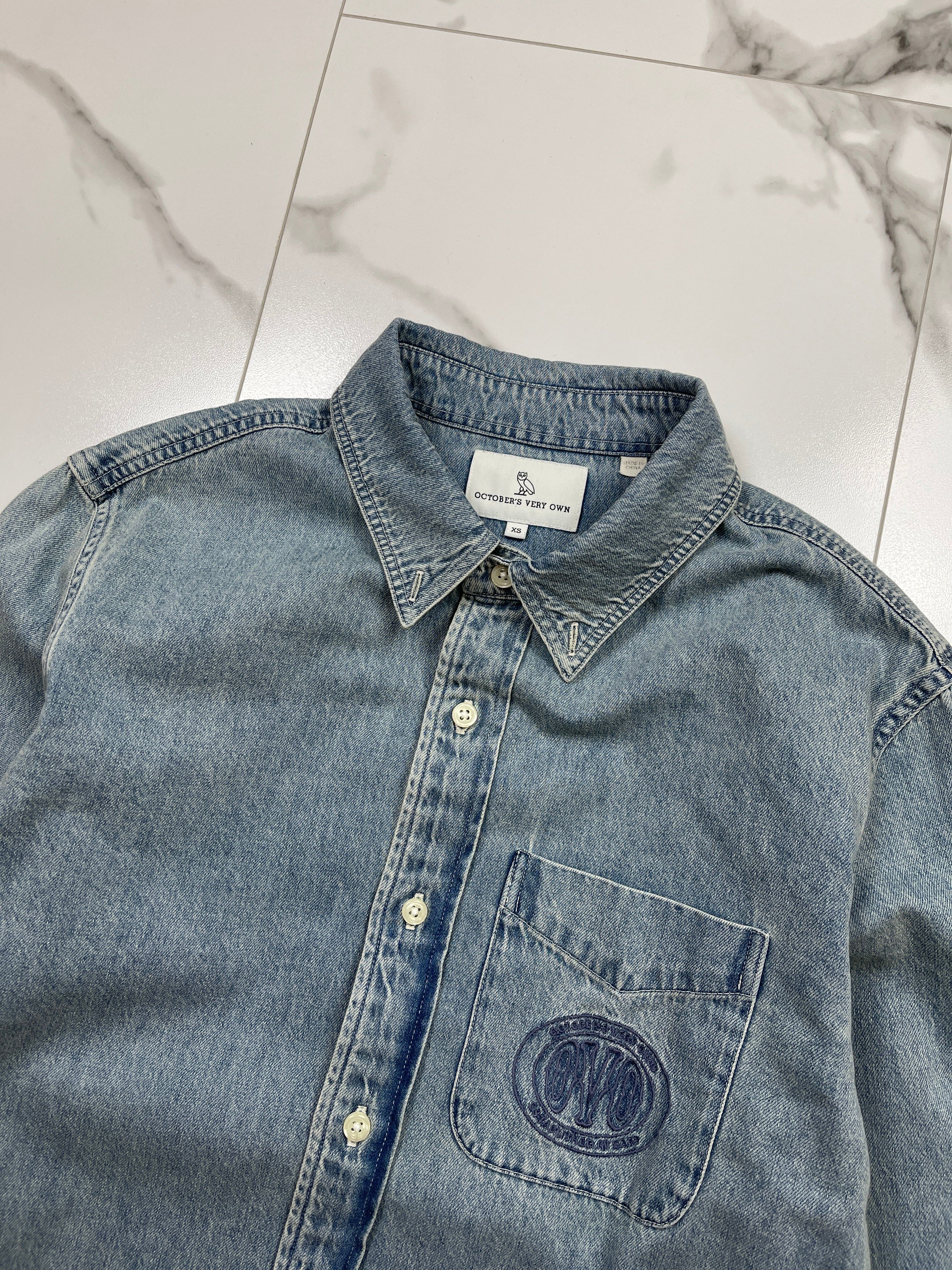 OVO Chest Logo Button-Up Denim