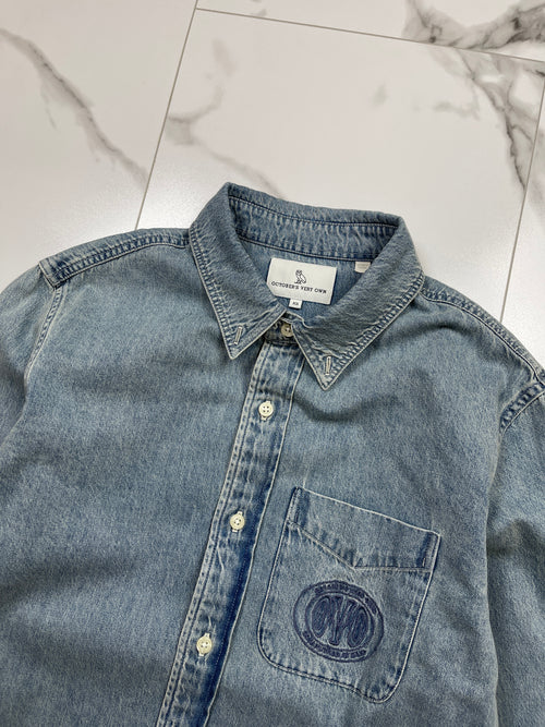 OVO Chest Logo Button-Up Denim | Vintage Clothing Store Canada