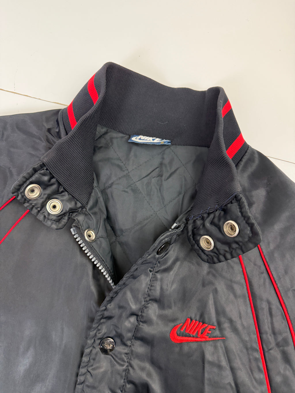 Vintage Nike Air Jordan 1 Wings Satin Jacket Black/Red