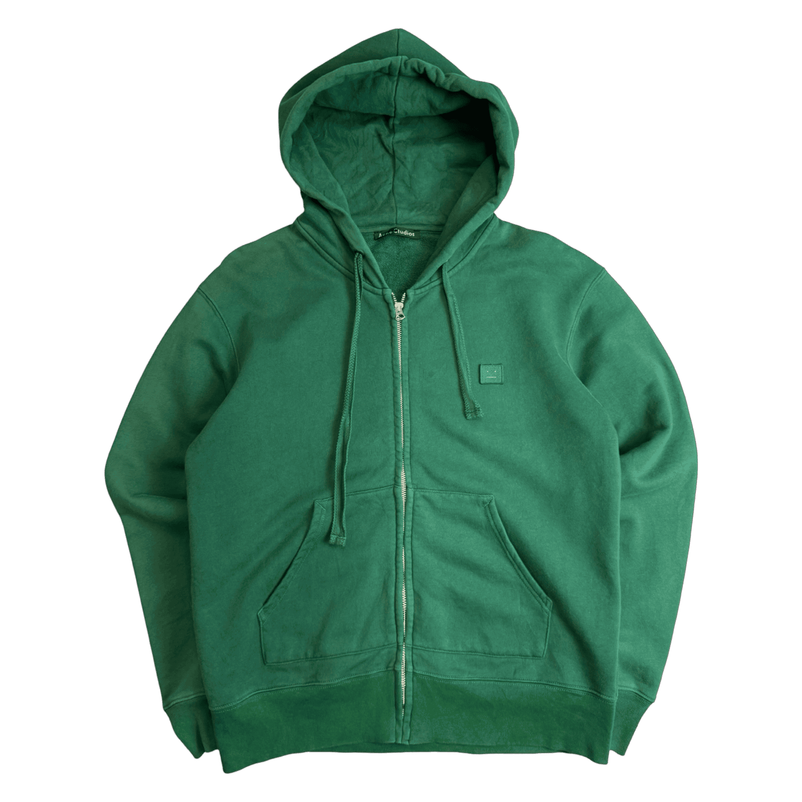 Acne Studios Ferris Face Zip Up Hoodie Green (USED)
