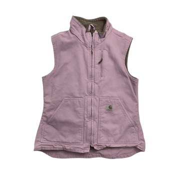 Vintage Womens Carhartt Sherpa Lined Vest Pink
