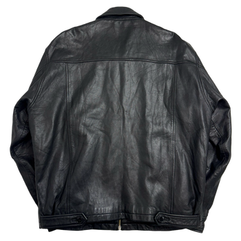 Vintage Balenciaga Paris Leather Harrington Jacket Black