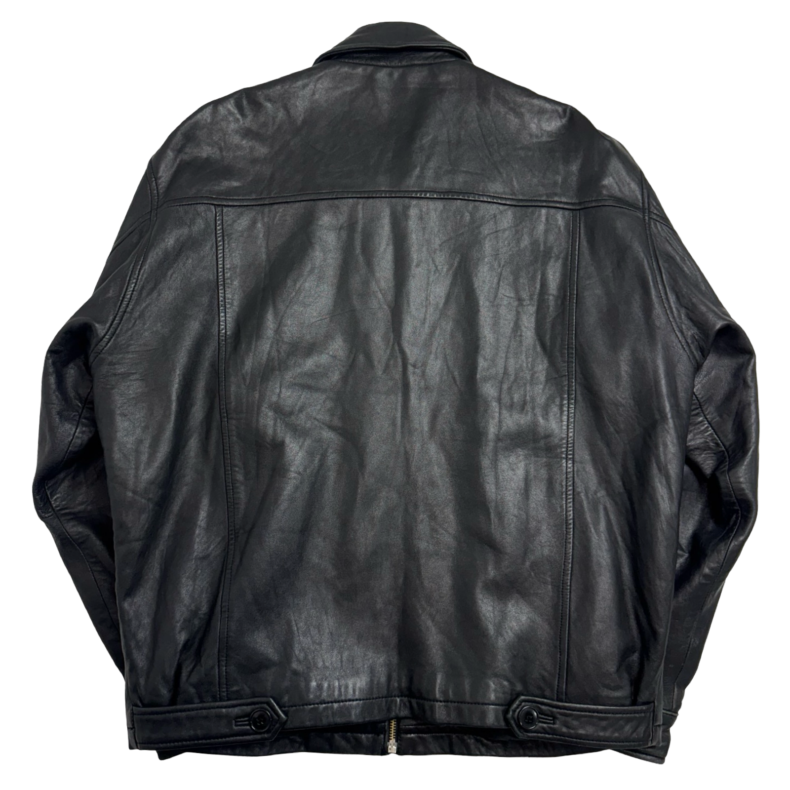 Vintage Balenciaga Paris Leather Harrington Jacket Black