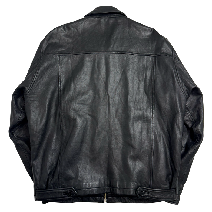 Vintage Balenciaga Paris Leather Harrington Jacket Black | Vitnage Clothing Store Canada