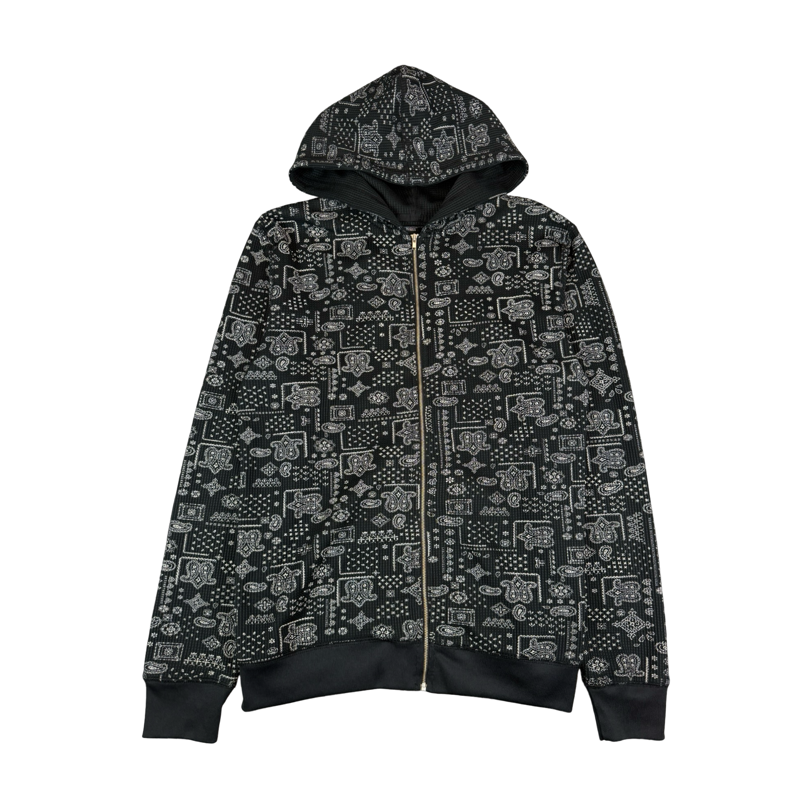 Stussy Paisley Thermal Zip-Up Hoodie Navy (USED)