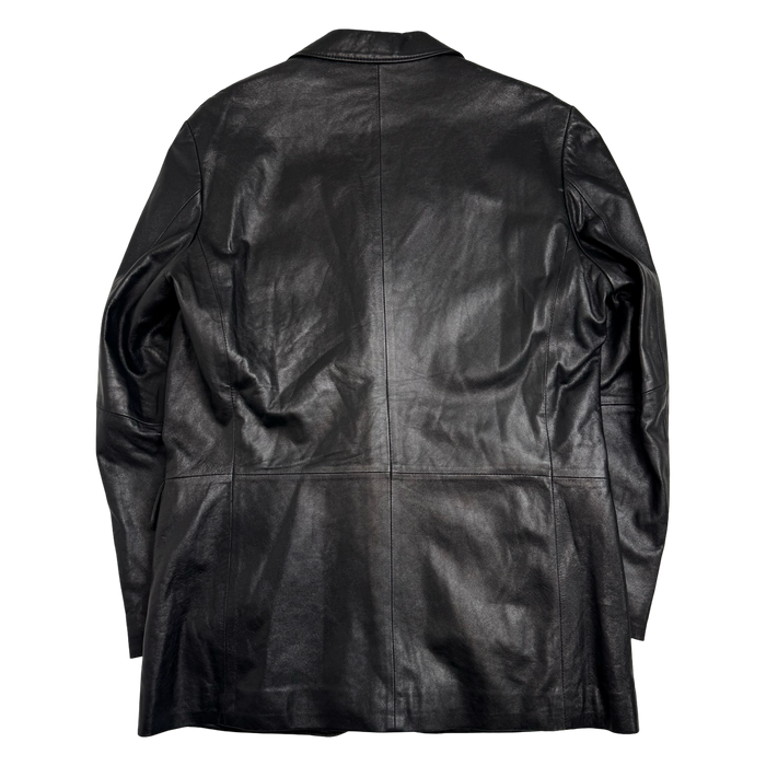 Vintage 90s Balenciaga Paris Blazer Leather Jacket Black | Vitnage Clothing Store Canada