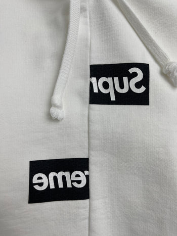 Supreme x Comme des Garcons SHIRT Split Box Logo Hoodie White (USED)