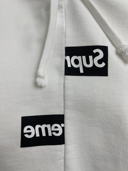 Supreme x Comme des Garcons SHIRT Split Box Logo Hoodie White (USED) | Vitnage Clothing Store Canada