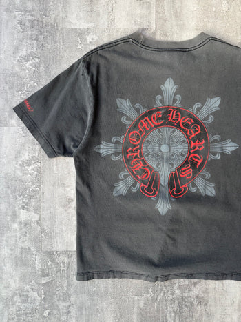 Vintage Faded Chrome Hearts Snowflake Horse shoe T-shirt Cropped
